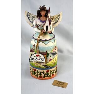 Jim Shore Blessed Are The Faithful Angel w/Church #4006931 NIB